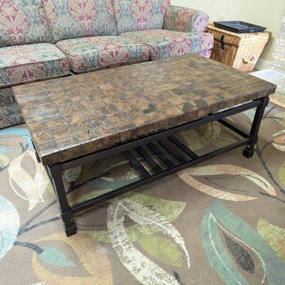 Lot #4 - Vintage Tile Coffee Table With Metal Frame