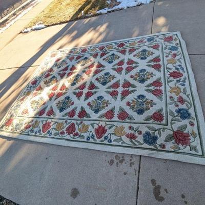 Lot #165 - 8 Ft x 10.5 Ft Hand Tufted Wool Area Rug