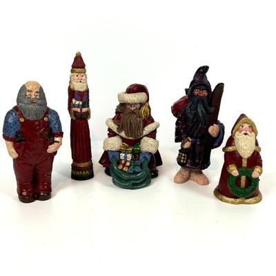 Lot #152 - Vintage Santa Figurine Collection - 5 Unique Pieces.
