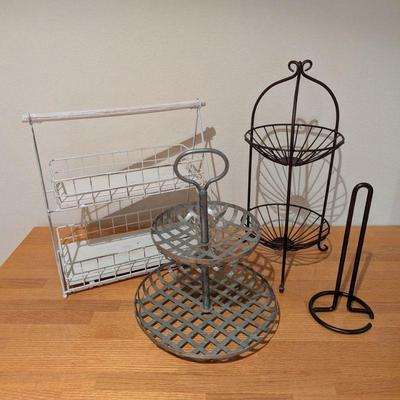 Lot #144 - Kitchen Storage Rack Lot - Various Styles & Materials