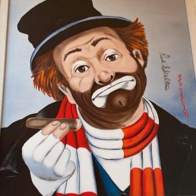 Red Skelton signed Art Tile