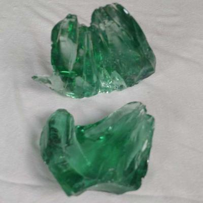 1 lb 14 oz Antique Jade Green Slag Glass