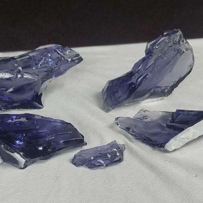 1 lb 9 oz Antique Amethyst Slag Glass Pieces