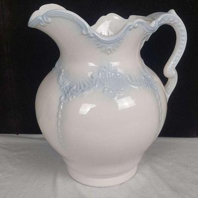 Vintage Arnel's Ceramic Pitcher - Beautiful Pastel Blue and White