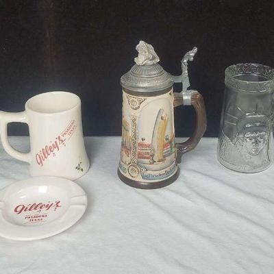 Vintage Gilley's Souvenir Mug and Ashtray