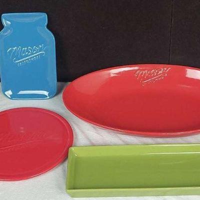 New Mason Jar-Inspired Ceramic Serving Trays - Set of 4