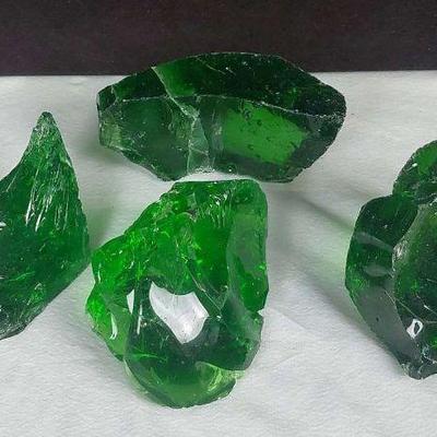 Vintage Emerald Green Slag Glass - Approx. 4 lbs 12 Ounces - Beautiful Color!