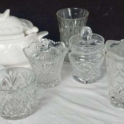 Vintage Glass and Ceramic Party Set