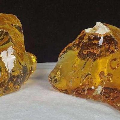 4 lb of Amber Antique Slag Glass Pieces