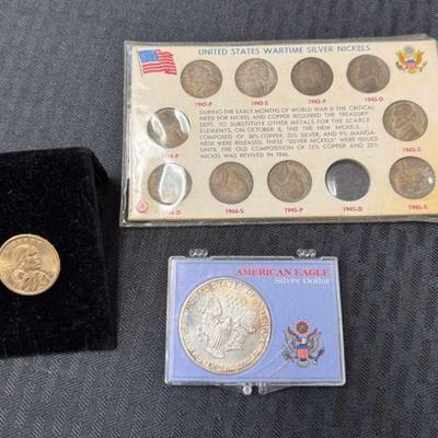 Ct406 native american silver nickels and american eagle silver dollar