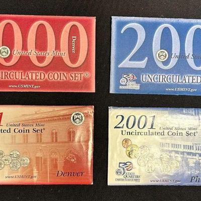 Ct329 u s. mint uncirculated coin sets, 2000 2001
