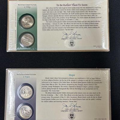 Ct330 2001 united states mint first day issue quarter sets