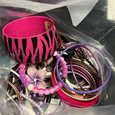Ct378 hot pink jewelry mystery lot