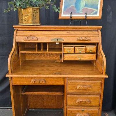 Ct334 roll top desk by sure wood