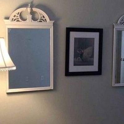 Floor Lamp, 2 Mirrors And August Von Munchhausen Framed Picture