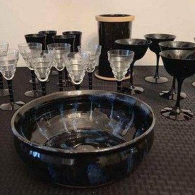 Variety of Black Stemware And More