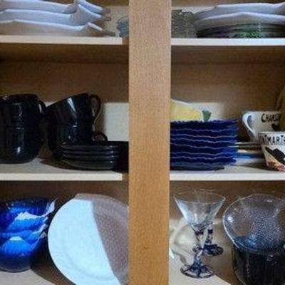  Unique Set Of Fish Plates And Other Cobalt And Black Dishes