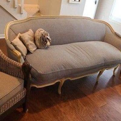 Black & White Gingham Settee And Furniture