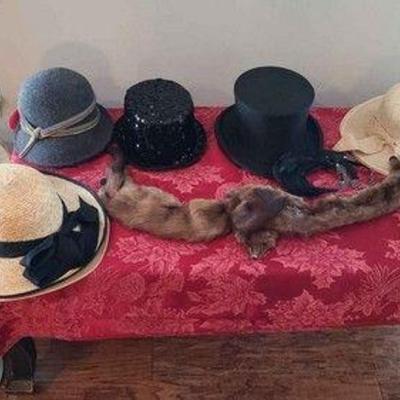 Vintage Hats And Mink Stole