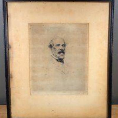 Emil Fuchs Signed Robert E. Lee Etching