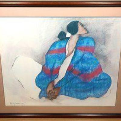 R.C. Gorman 1977 Hand Signed Litho Framed