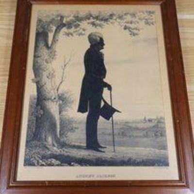 Mid-19th Century Andrew Jackson Lithograph Kellogg Framed