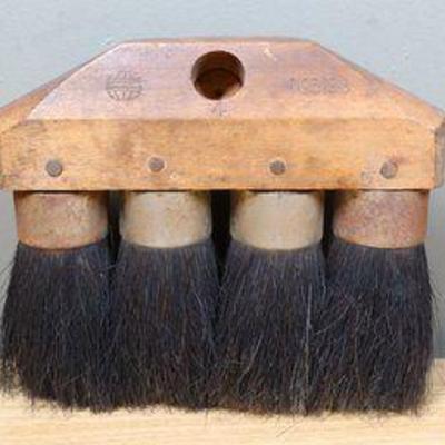 Allas Brush Corporation Antique Wooden Horse Hair Brush