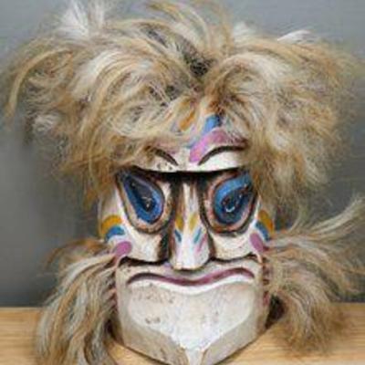Antique Hand Carved Wooden Tribal Mask