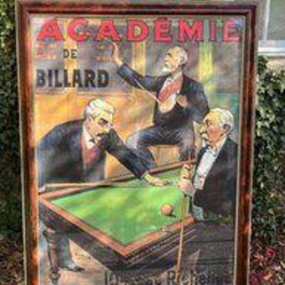 Large Framed Academie De Billard By A.Gallice Print