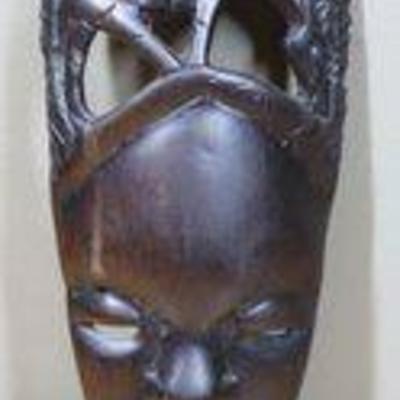 African Hand Carved Wooden Ebony Mask