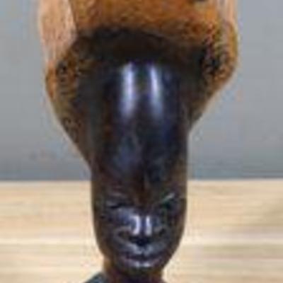 Ebony Wood Makonde Mpinga Hand Carved Sculpture Woman Tanzania Africa