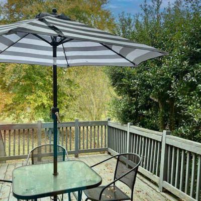 Lot 074-PAT: Patio Table, Chairs and Umbrella