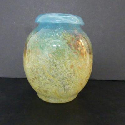 Vintage Murano-Style Art Glass Vase - 6" Diameter Widest x 9" Tall