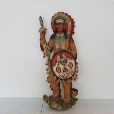 Vintage 1975 Universal Statuary Native American Statue #440 by V. Kendrick - 33½" Tall