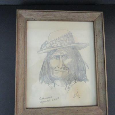 Vintage Signed Framed Original Pencil Sketch 