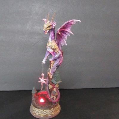 Vintage Purple Dragon LED Figurine - 12½