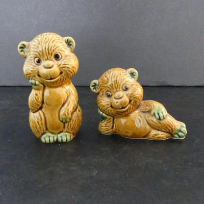 Vintage Smiling Teddy Bears Salt & Pepper Shakers