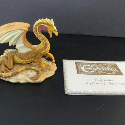 Vintage 1992-1995 Andrew Bill Enchantica "Desert Dragon" #2064 - 4½" Tall - With COA