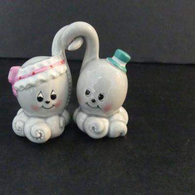 Rare Mr. & Mrs. Octopus Salt & Pepper Shakers