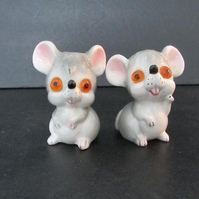 Vintage MCM Crazy Eyed Mice Salt & Pepper Shakers