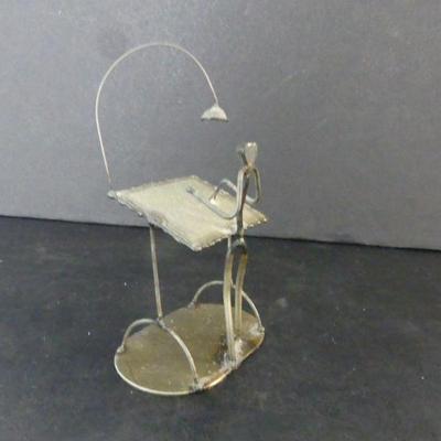 Vintage Certo Hand Crafted Man at Drafting Table Metal Sculpture