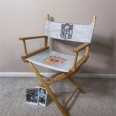 Joe Montana Autographed Director's Chair/Dwight Clark Autograph .jpg