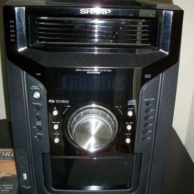 Vintage Sharp Mini Component Stereo System with paperwork, remote, antenna's and stand. Model #CD-DH950P