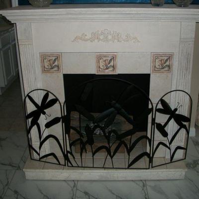 3pcs. Metal Dragonfly Fireplace screen.
