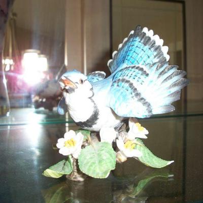 Porcelain Blue Jay Figurine