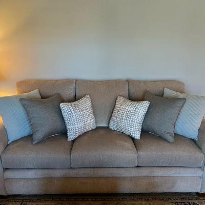 Genuine Lazy Boy Sofa Light Gray Color, Includes X6 Throw Pillows
