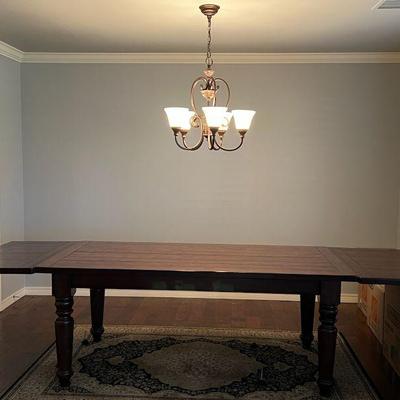 Pottery Barn Solid Dark Wood Farm Table with X2 Extensions