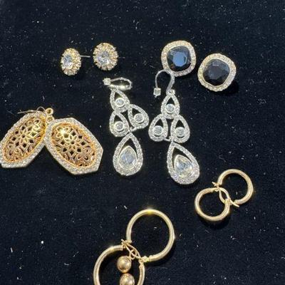 Six Earrings Dangle, Hoops And Costume
