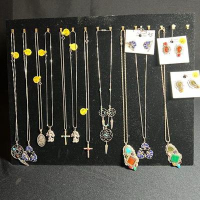 A Collection Of Necklaces & Earrings! Some Sterling Silver, Turquoise & More!