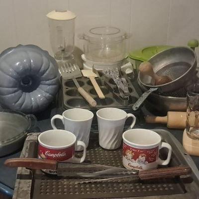 Starter Kitchen Set, Muffin Pans, Cookie Sheets, Blender, Dehydrator, 4 Coffee Cups, 2 Regular Cups